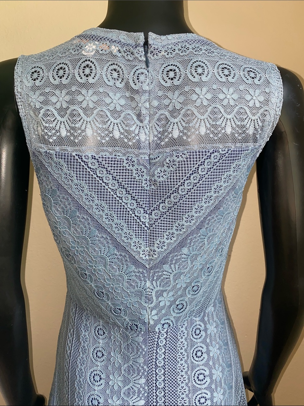 Skies Are Blue Lace Midi Dress in Dusty Blue - Picture 9 of 13